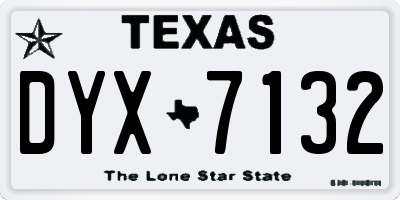 TX license plate DYX7132