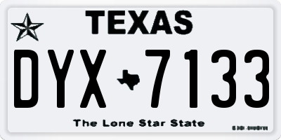 TX license plate DYX7133
