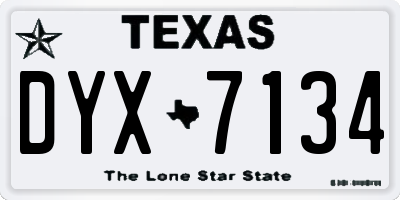 TX license plate DYX7134
