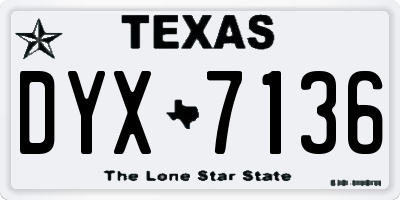 TX license plate DYX7136