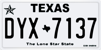 TX license plate DYX7137