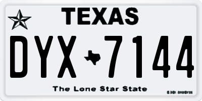 TX license plate DYX7144