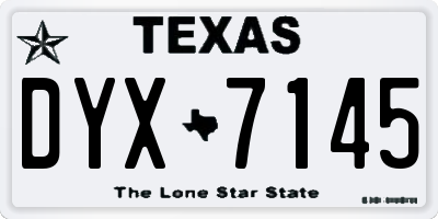 TX license plate DYX7145