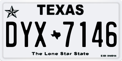 TX license plate DYX7146
