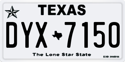 TX license plate DYX7150