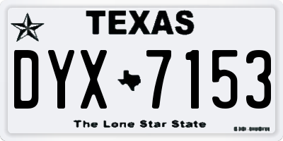 TX license plate DYX7153