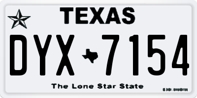 TX license plate DYX7154