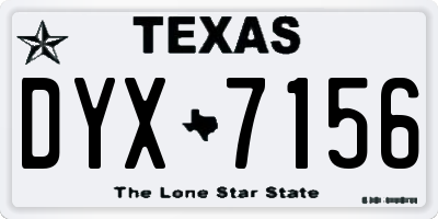 TX license plate DYX7156