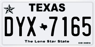 TX license plate DYX7165