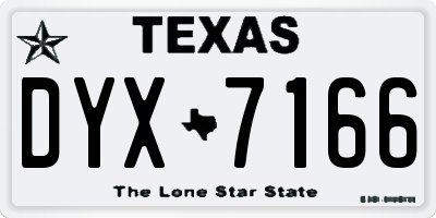 TX license plate DYX7166