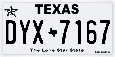 TX license plate DYX7167