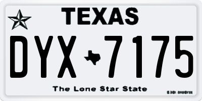 TX license plate DYX7175