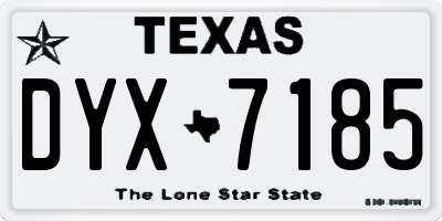 TX license plate DYX7185