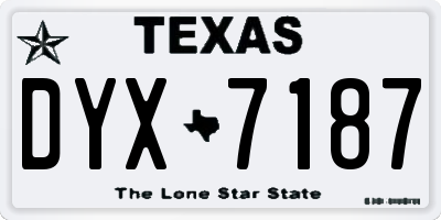 TX license plate DYX7187