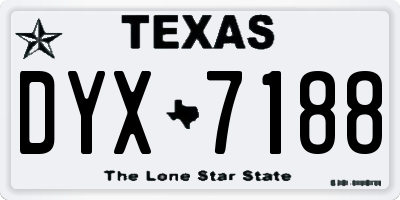 TX license plate DYX7188