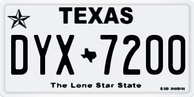 TX license plate DYX7200