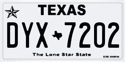 TX license plate DYX7202