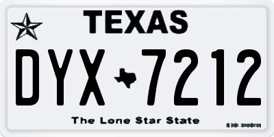 TX license plate DYX7212