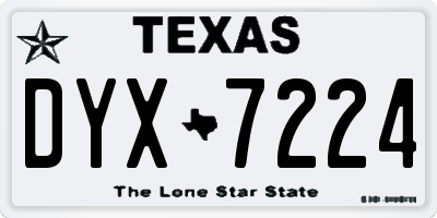 TX license plate DYX7224