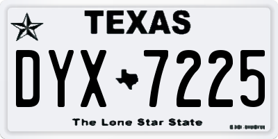 TX license plate DYX7225