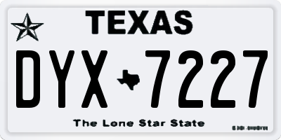TX license plate DYX7227