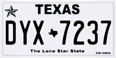 TX license plate DYX7237