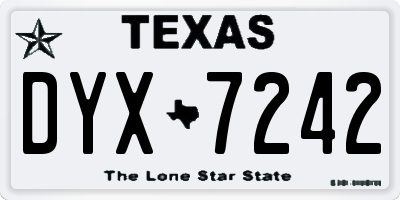 TX license plate DYX7242