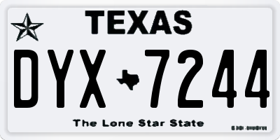 TX license plate DYX7244