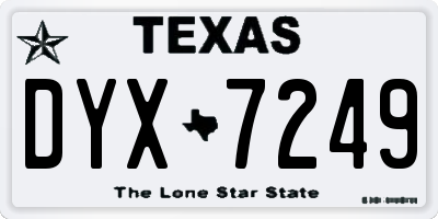 TX license plate DYX7249