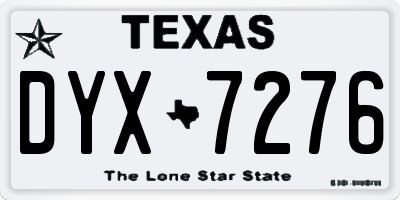 TX license plate DYX7276