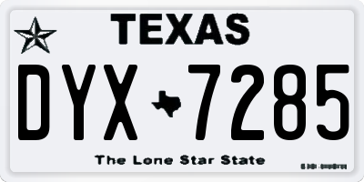 TX license plate DYX7285