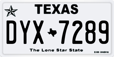 TX license plate DYX7289