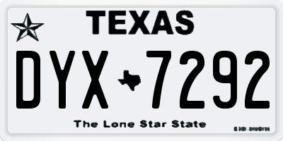 TX license plate DYX7292