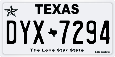 TX license plate DYX7294