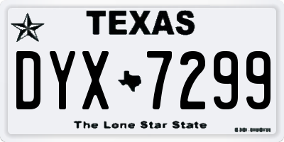 TX license plate DYX7299