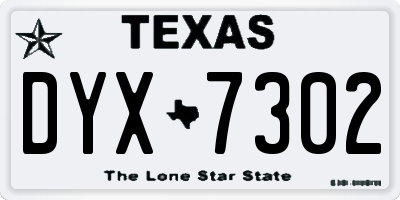 TX license plate DYX7302