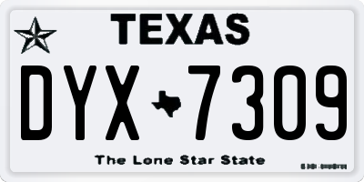 TX license plate DYX7309