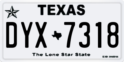 TX license plate DYX7318