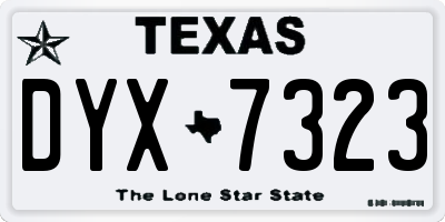 TX license plate DYX7323