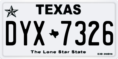 TX license plate DYX7326