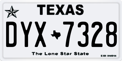 TX license plate DYX7328