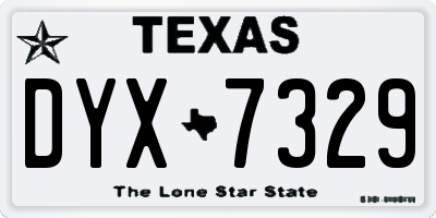 TX license plate DYX7329