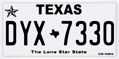 TX license plate DYX7330