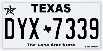 TX license plate DYX7339