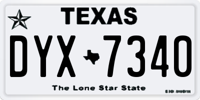 TX license plate DYX7340