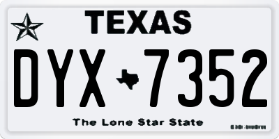 TX license plate DYX7352