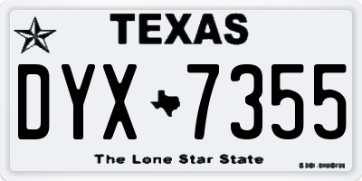TX license plate DYX7355