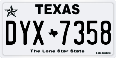 TX license plate DYX7358