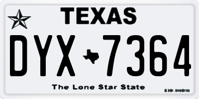 TX license plate DYX7364