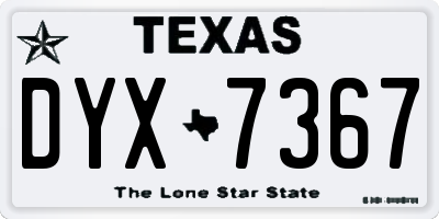TX license plate DYX7367
